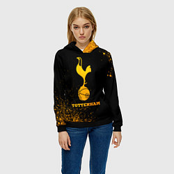 Толстовка-худи женская Tottenham - gold gradient, цвет: 3D-черный — фото 2