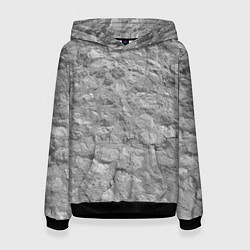 Толстовка-худи женская Серая кирпичная стена, цвет: 3D-черный