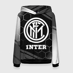 Толстовка-худи женская Inter sport на темном фоне, цвет: 3D-черный