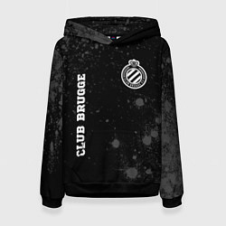 Толстовка-худи женская Club Brugge sport на темном фоне вертикально, цвет: 3D-черный
