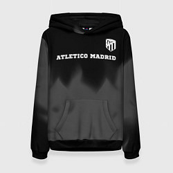 Толстовка-худи женская Atletico Madrid sport на темном фоне посередине, цвет: 3D-черный
