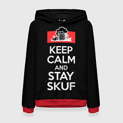 Толстовка-худи женская Keep calm and stay skuf, цвет: 3D-красный