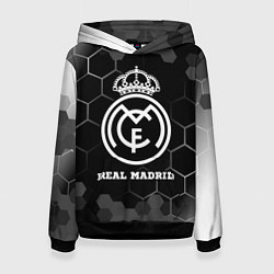 Толстовка-худи женская Real Madrid sport на темном фоне, цвет: 3D-черный