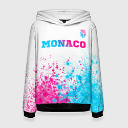 Толстовка-худи женская Monaco neon gradient style посередине, цвет: 3D-черный