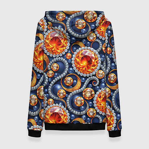 Женская толстовка Ювелирные украшение с золотом и бриллиантом паттер / 3D-Черный – фото 2
