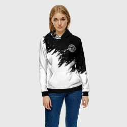 Толстовка-худи женская Лестерсити белая краска спорт, цвет: 3D-черный — фото 2