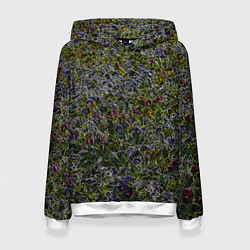 Толстовка-худи женская Абстрактные разноцветные контуры, цвет: 3D-белый