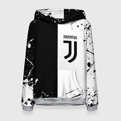 Толстовка-худи женская Juventus краски текстура спорт, цвет: 3D-меланж