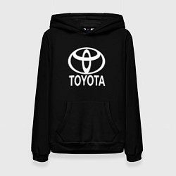 Толстовка-худи женская Toyota white logo, цвет: 3D-черный