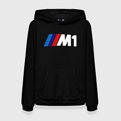 Толстовка-худи женская BMW m1 logo, цвет: 3D-черный