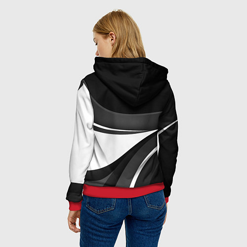 Женская толстовка BMW M - монохромный / 3D-Красный – фото 4