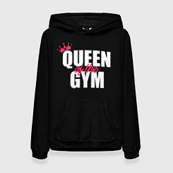 Толстовка-худи женская Queen of the gym - crown, цвет: 3D-черный