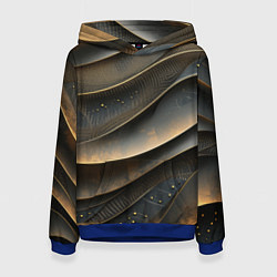 Толстовка-худи женская Лакшери текстура с узорами, цвет: 3D-синий