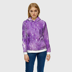 Толстовка-худи женская Фиолетовая пена, цвет: 3D-белый — фото 2