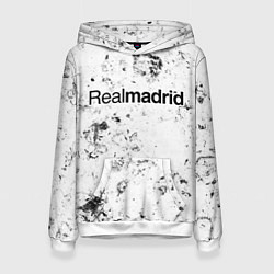 Толстовка-худи женская Real Madrid dirty ice, цвет: 3D-белый