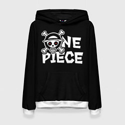 Толстовка-худи женская One piece - emblem, цвет: 3D-белый