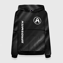 Толстовка-худи женская Aerosmith metal rock lines, цвет: 3D-черный