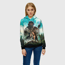 Толстовка-худи женская Постер планета обезьян, цвет: 3D-черный — фото 2