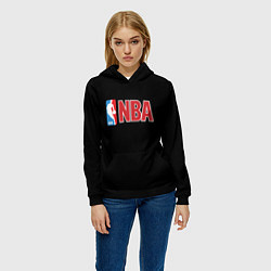 Толстовка-худи женская NBA logo, цвет: 3D-черный — фото 2