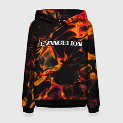 Толстовка-худи женская Evangelion red lava, цвет: 3D-черный