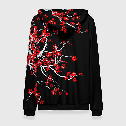 Женская толстовка Цветы сакуры / 3D-Черный – фото 2