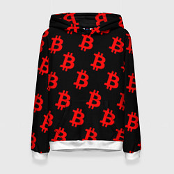 Женская толстовка Bitcoin red logo money