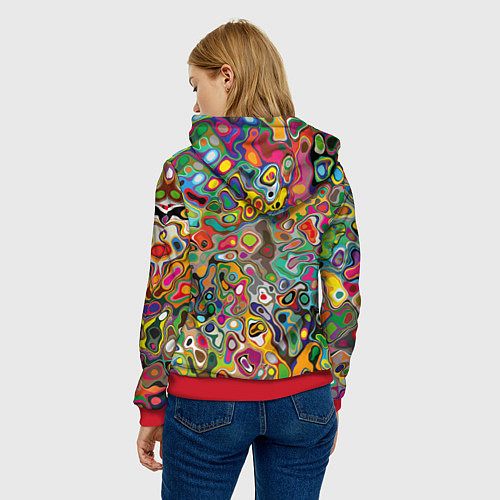 Женская толстовка Абстрактные пятна / 3D-Красный – фото 4