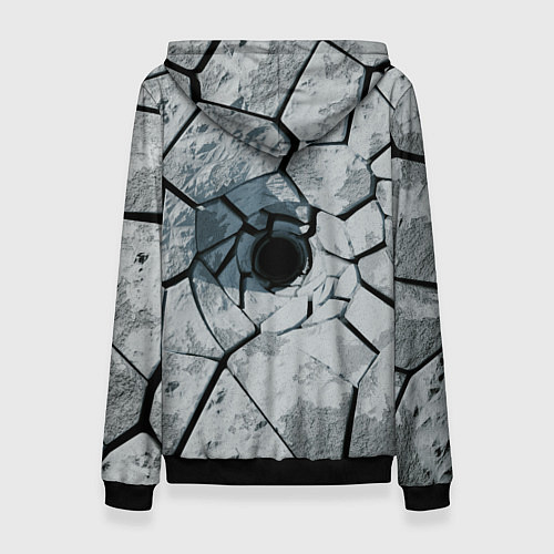 Женская толстовка Расколотая каменная воронка / 3D-Черный – фото 2