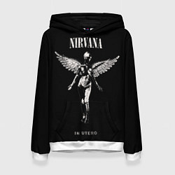 Толстовка-худи женская Nirvana album, цвет: 3D-белый