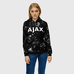 Толстовка-худи женская Ajax black ice, цвет: 3D-черный — фото 2
