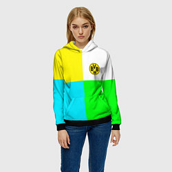 Толстовка-худи женская Borussia color cport, цвет: 3D-черный — фото 2