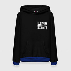 Толстовка-худи женская Lim Bizkit logo, цвет: 3D-синий