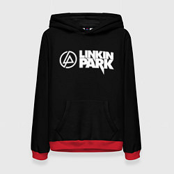 Толстовка-худи женская Linkin park logo rock music, цвет: 3D-красный