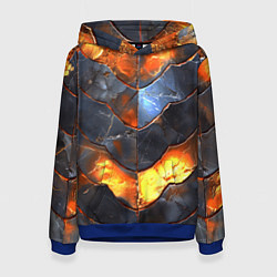 Толстовка-худи женская Горящая чешуя, цвет: 3D-синий