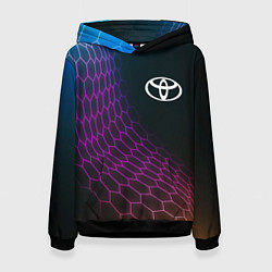 Толстовка-худи женская Toyota neon hexagon, цвет: 3D-черный