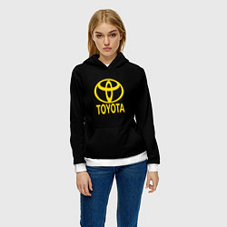 Толстовка-худи женская Toyota yellow, цвет: 3D-белый — фото 2