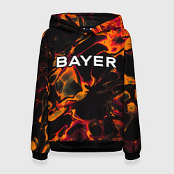 Толстовка-худи женская Bayer 04 red lava, цвет: 3D-черный