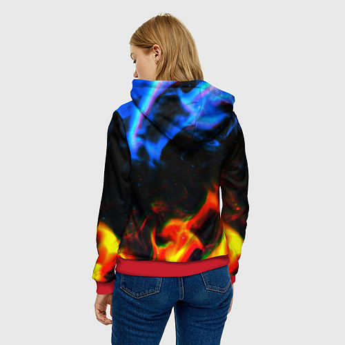 Женская толстовка Horizon zero dawn flame glitch / 3D-Красный – фото 4