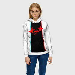 Толстовка-худи женская Алиса группа рок, цвет: 3D-белый — фото 2