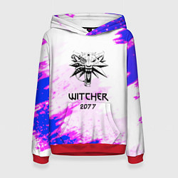 Толстовка-худи женская The Witcher colors neon, цвет: 3D-красный