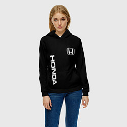 Толстовка-худи женская Honda white logo auto, цвет: 3D-черный — фото 2
