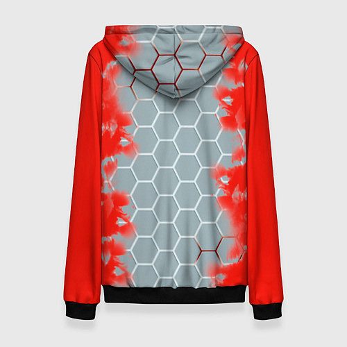 Женская толстовка Россия абстрактные соты / 3D-Черный – фото 2