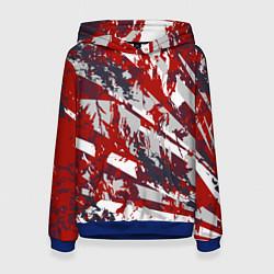 Толстовка-худи женская Яркий абстрактный узор для спорта, цвет: 3D-синий