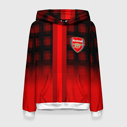 Толстовка-худи женская Arsenal fc sport geometry steel, цвет: 3D-белый