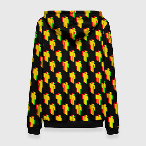 Женская толстовка Billie Eilish glitch pattern / 3D-Черный – фото 2