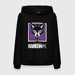 Толстовка-худи женская Rainbow six logo ubisoft, цвет: 3D-черный