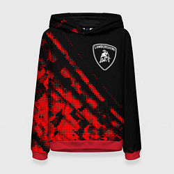 Толстовка-худи женская Lamborghini sport grunge, цвет: 3D-красный