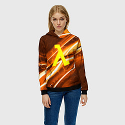 Толстовка-худи женская Half life valve steel, цвет: 3D-черный — фото 2