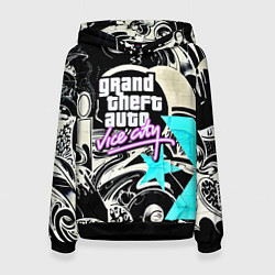 Толстовка-худи женская GTA vice city grafiti, цвет: 3D-черный