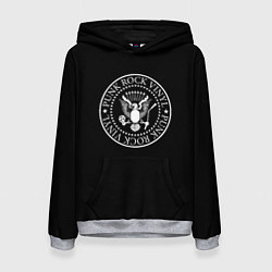 Толстовка-худи женская Ramones logo rock, цвет: 3D-меланж